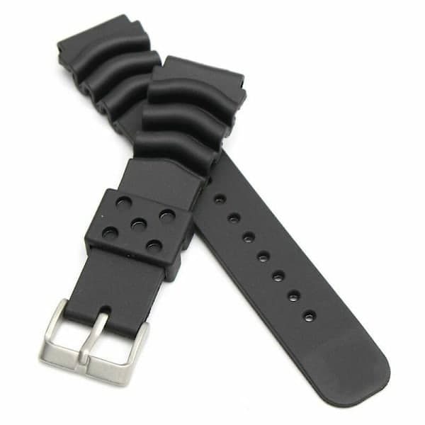 22MM Sort Gummi Urrem/Rem Erstatning Til SEIKO DIVER'S Ur