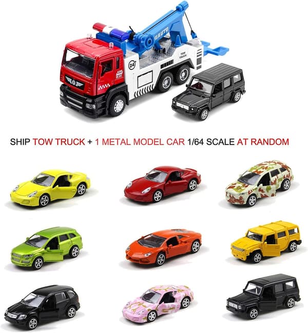 Legetøjs Trækbiler, Miniature Transportvogn Legetøj Til Drenge Og Piger, Lys Og Lyd