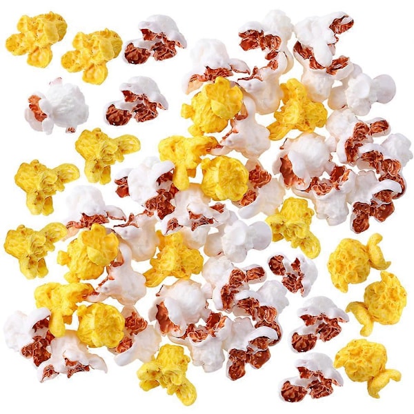 100 stk Miniatyr Falsk Popcorn Faux Popcorn Rekvisitt Popcorn Modell Simulert Popcorn