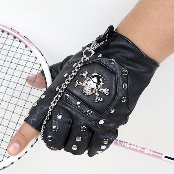 Steampunk Gotiske Handsker Mænds Vintage Læder Kaptajn Fingerløse Handsker