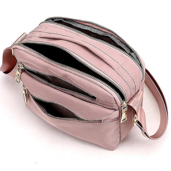 Multifunktionell handväska, multifack crossbody-väska med dragkedja, vattentät axelväska, reseryggsäck för kvinnor gray