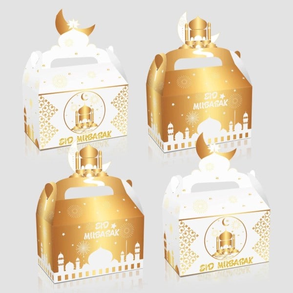 Ramadan presentpåsar och inslagningsetiketter Eid Mubarak godispåse Ramadan fest godisbox Eid Mubarak presentinslagningsetikett 1