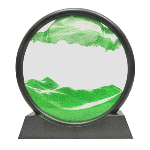 Moving Sand Art Picture Timeglass Deep Sea Sandscape Glass Quicksand 3d Painting Green