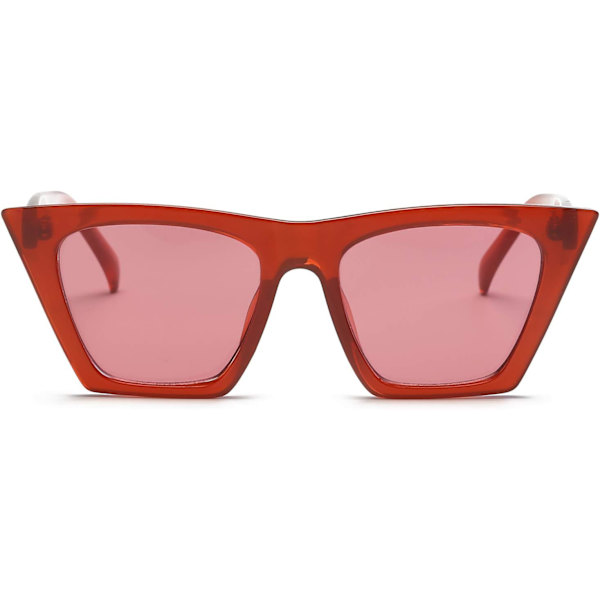 Motete oversized firkantede cat eye solbriller for kvinner og menn B2473 Clear Red