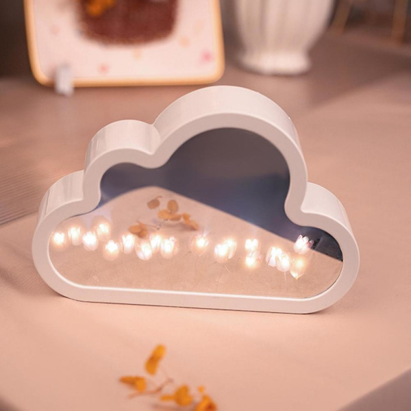 Sky Mirror Tulip Lampe, Håndlaget DIY Tulipaner Speil Nattlys, 100% Ny Pink