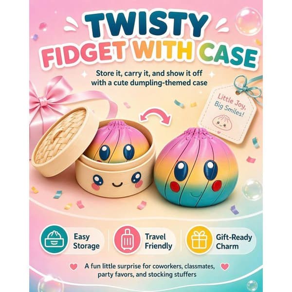 3D Dumpling Squishy Blind Box, Vridbar Fidget med Etui, Artikulerende Skrivebordsfigur, Håndflatestørrelse Stresslindrende Sensorisk Leketøy, Nyhetsgave