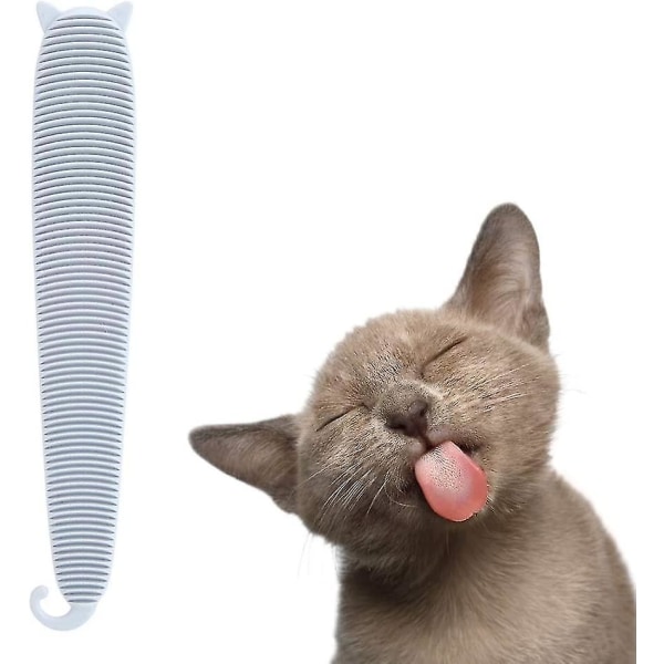 Kattungebørstekam, kat slikkebørste Katteplejekam Ren massage plejeværktøj til lang- eller korthårede katte(grå) Hy