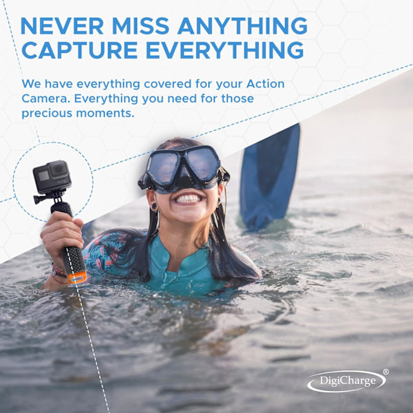 Flytande handtagsgreppsfäste med handledsrem för Action Cam GoPro Hero12 Hero11 Hero10/11 Mini 10 Max 9 Akaso Apexcam Float, Vattentät intern förvaring Orange