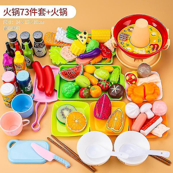 Keittiölelut Tekoruoan Hot Pot Vihannekset Grilli Leikkaa Ja Che Le Poika Ja Tyttö Ruokailusetti Set contains 74 pieces