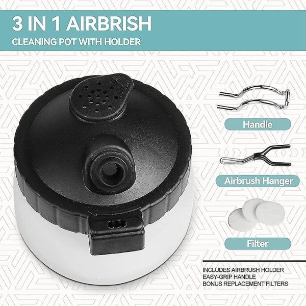 Airbrush 13 Piece Airbrush Cleaning Kit - Airbrush Clean Pot Glass Cleaning With Holder, Mini Brush