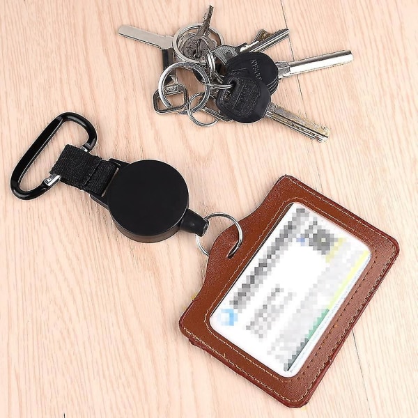 3 kpl Id Badge Jojo Kestävä jatkettava avaimenperä sisäänvedettävä avainrulla-avain Jojo avaimenperä 65 cm/25 tuuman teräslankajohdolla, musta hy