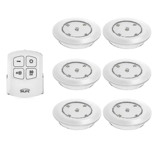 Trådløs LED-skaplampe med fjernkontroll 1 remote control 3 lamp white