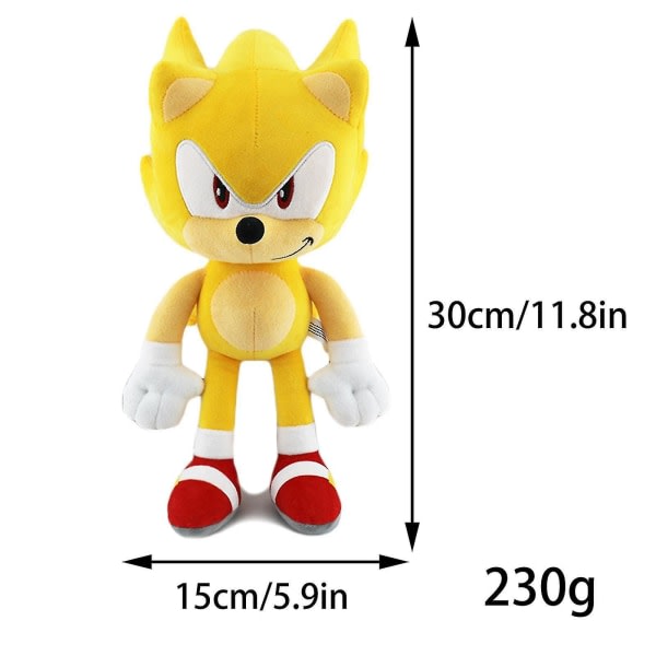 11,8" Super Sonic plyschleksak mjuka gosedjur Kid Doll Gift (FMY) yellow