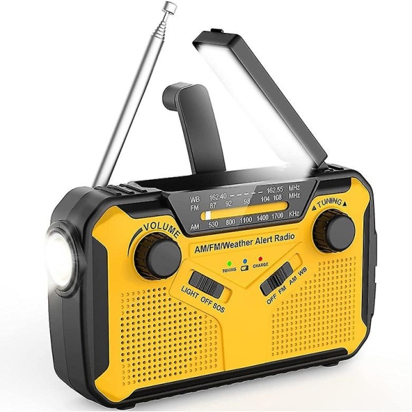Solar Radio, Am/fm Portable Crank Radio Nødradio med 4000mah