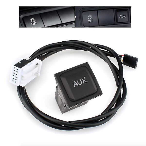 Bil Aux-brytergrensesnittadapter i sokkel med kabelsett for Vw1 Rcd510 Rcd310 Rns315 Jetta 5 Mk5 Golf 6 Mk6 Hy