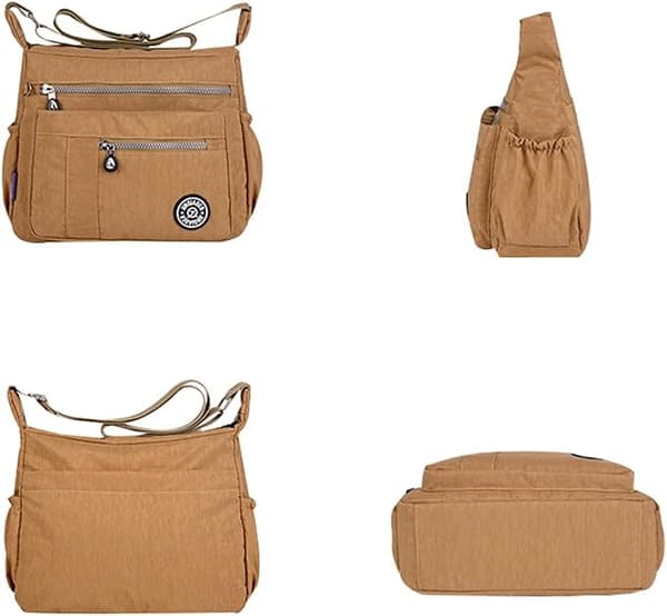 Multifunktionel Messenger Bag Skuldertaske Håndtaske til Kvinder og Piger, Sort