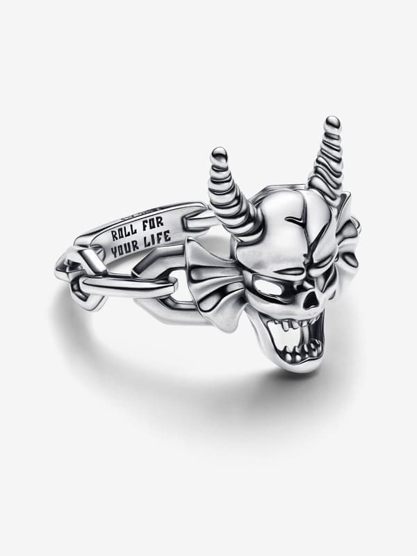 Pandora - Stranger Things - Hellfire Club -sormus - Sterlinghopea Circumference: 54mm