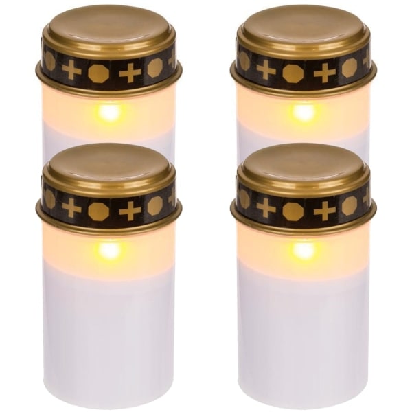 1/2/4-pak - Gravlys LED / Lys - Lys til Gravsted 1200 timer 4-Pack