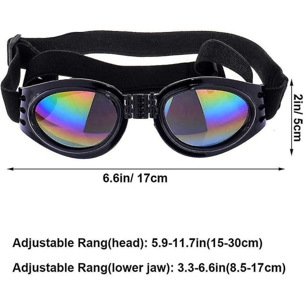 Hunde Goggles, Justerbar Rem, Goggles Til Rejser, Skiløb, Vandtæt UV-beskyttelse Til Hunde (sort) Hy