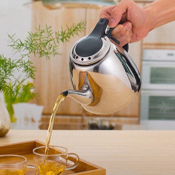 1,2 litran induktioliesi Teekannu Creative keittiövälineet Vedenkeitin ruostumattomasta teräksestä valmistettua tasapohjaista kahvia