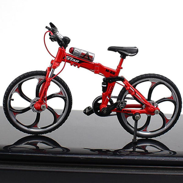 Minicykel Model Legetøj Legering Plast Downhill Mountain Bike Legetøj Gaver til drenge Bend The Bike Black