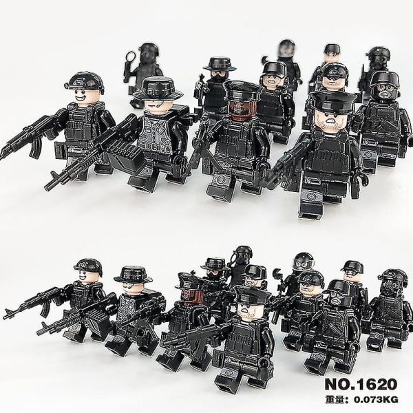 Sett med 22 minifigurer Military Series Villain Minifigurer byggeklossleker