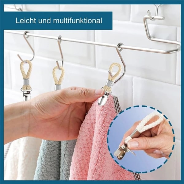 4 stk. Håndkleklemme Håndkleholder
