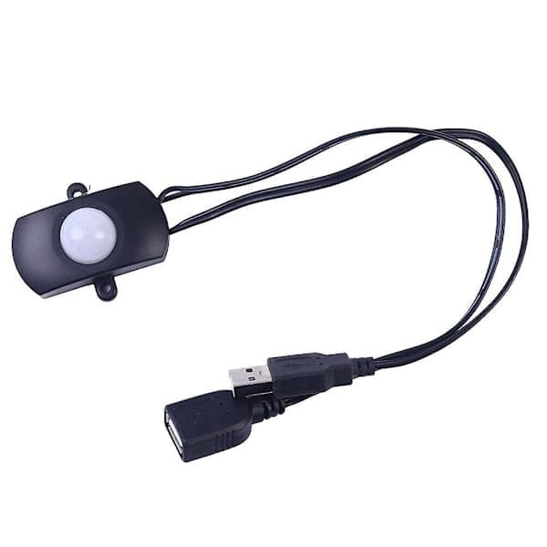 PIR bevægelsessensorafbryder 5-24v Kropsinfrarød detektorafbryder til LED-striplys Ft [dB} Sort Black