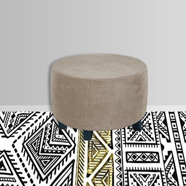 Rund Ottoman Fotskammeltrekk for Diameter 48-55 Cm, Brun