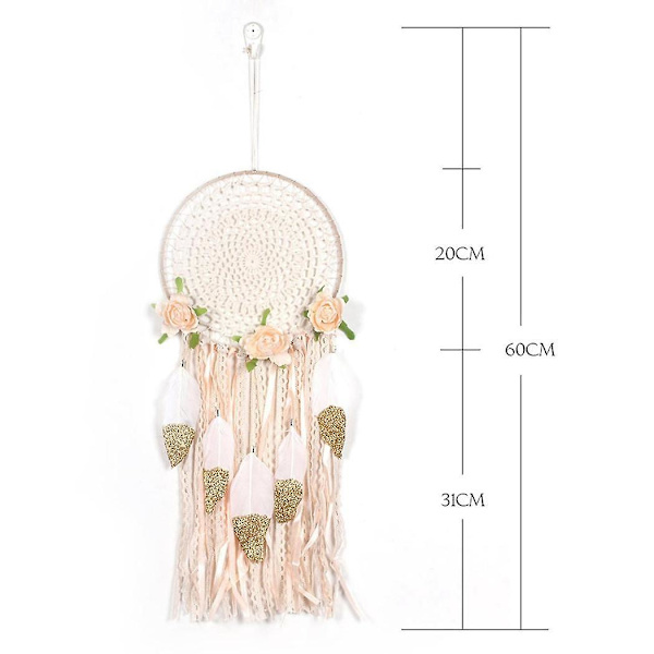 2x Vävda Blomfjädrar Drömfångare Boho Makramé Hängande Drömfångare Diy Vindspel Väggkonst W