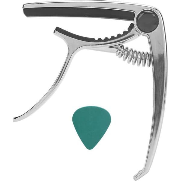 3-i-1 Zinklegering Guitar Capo med Plekterholder – Professionel Quick-Change Capo