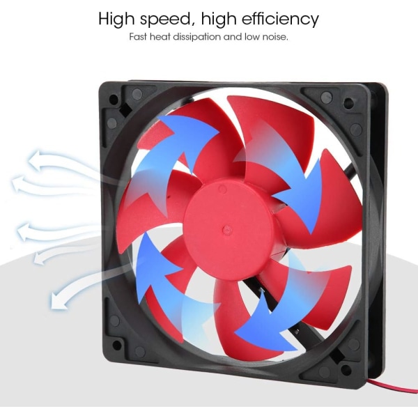 5 stk. Vanntett datamaskin strømforsyning kjølevifte strømforsyning kjøler LED PC chassis vifte kjøleribbe 12V 12cm, lav støy kjøleribbe vifte med lav vibrasjon