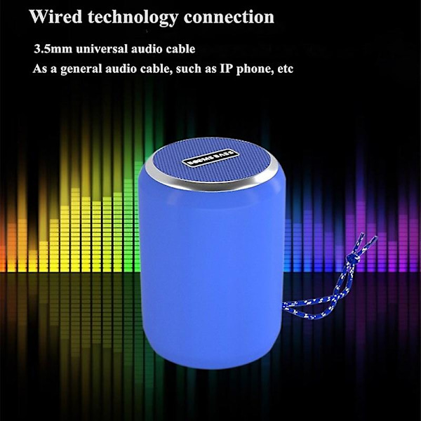 Mini kannettava Booms Bass Bluetooth-kaiutin ulkoilma langaton stereokaiutin Mp3-soitin Blue