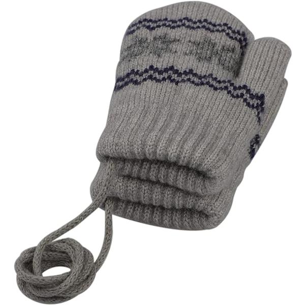 Baby Toddlers Varm Vantar Magic Stretch Vantar Handskar på Snöre Pojkar Flickor Stickade Vantar Tjockna Fleece Foder Nyfödda Vantar Hel Finger Vantar