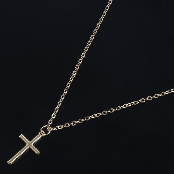 Summer Gold Chain Cross Halskjede Small Gold Cross religiøse smykker Hy