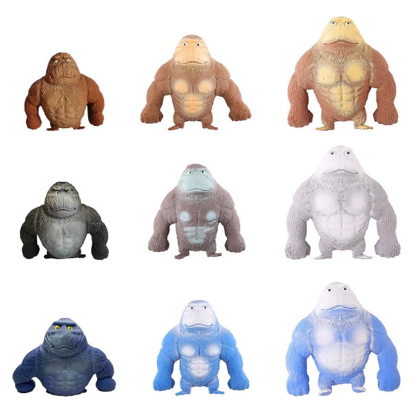 Gorilla Stretchy Gorillaer Dukke Dekompressionslegetøj Dekorativt Kreativt Søde børn Gave Hjemmearbejde Knib musik 12*12 Brown