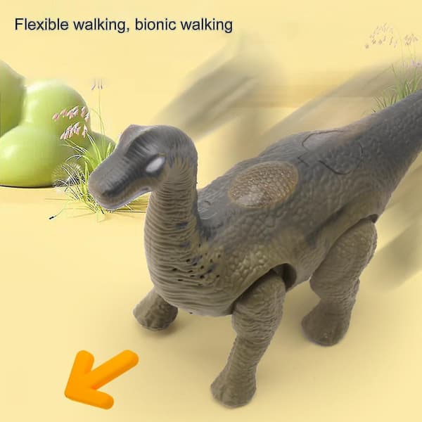 Simulerende gående dinosaurmodel legetøj med lys, elektrisk dinosaur legetøj, lysende projektion Green