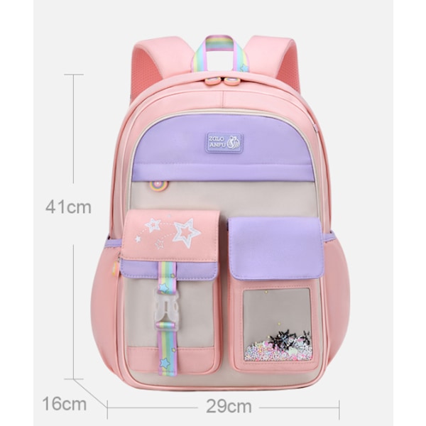 Suloinen värikäs rento päiväretki tytöille, teini-ikäisille peruskoululaisille, ensisijaiset kirjalaukku teini-ikäisille A-pink