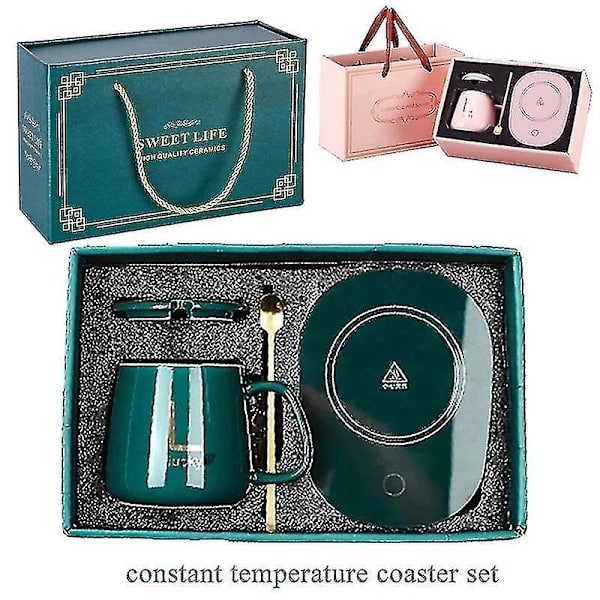 Kaffe Kops Varmer Pad Kop Varmer Coaster Konstant Temperatur Opvarmning Usb Elektrisk Kops Måt Sæt Mælk Te Vand Hjem Kontor Gave Green Pad (No Cup)