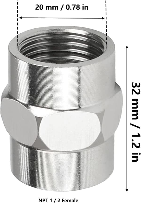 2-pak bruserkoblingsstik 1/2 \" NPT til 1/2 \" NPT hunnippelrørfitting til luftslange, haveslange