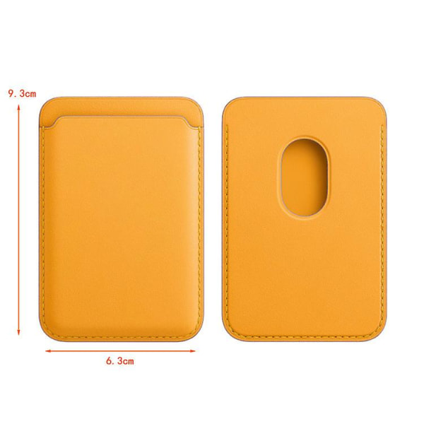 Leather card holder magnetic card wallet-yellow