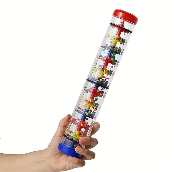 Rainbow Color Baby Rainmaker Legetøj, Sound Maker Attention Training Stick I 6 måneder til 3 år, 30 cm