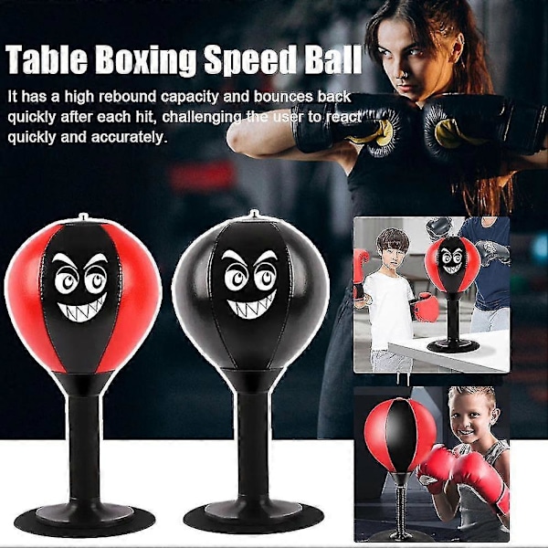 Boxningssäck för skrivbord - Stressreducerare med sugkopp Black