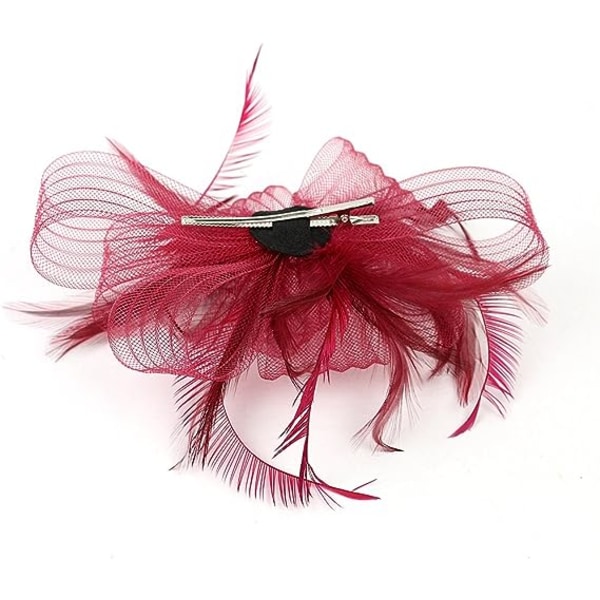 Kvinners Fascinator Hodeplagg Blomst Bryllup Fascinator Hodebånd Fjær Flapper Brud Hodeplagg Hodeplagg Pillbox Hodeplagg Bowler Mini Topp Hodeplagg