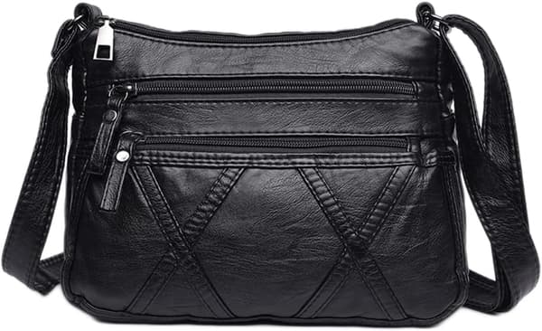 Vattenavvisande mjuka PU-läderväskor och axelväskor för kvinnor, crossbody-väska, messenger-väskor