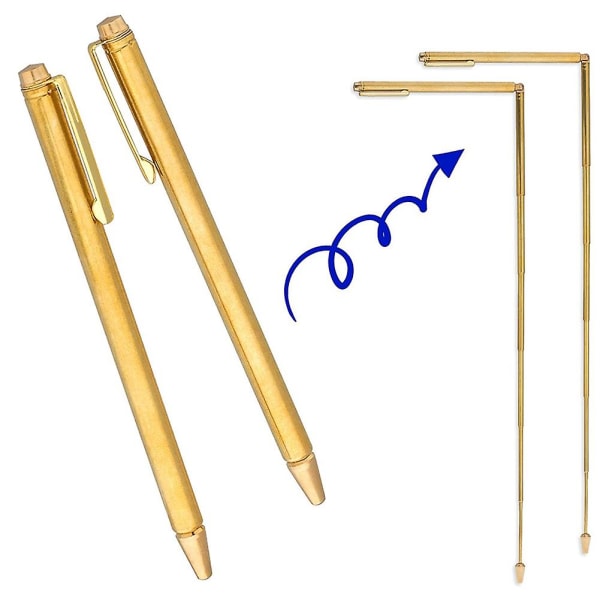 2 st Dowsing Rods, Retractable Divining Rods, Bärbar Penna Form L Rods, För Verktyg, Divining Vatten Etc.