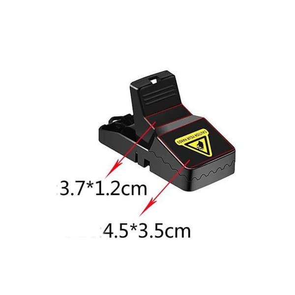 Set med 6 återanvändbara musfällor, polykarbonat/ABS, 10,8x5x6,5 cm, svart