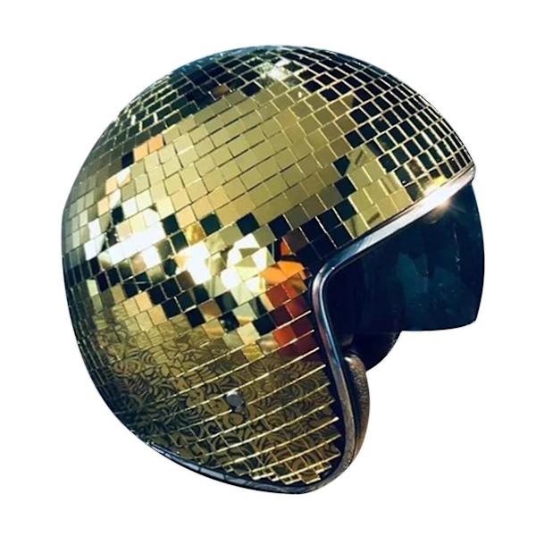 Discokula-hjälm med infällbart visir, coola rekvisita för nattklubbar Gold