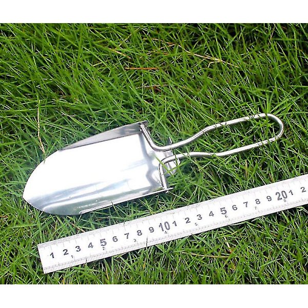 Mini sammenklappelig rustfrit stål haveværktøj sammenklappelig spade camping spade havearbejde værktøj klud pakke (hy)
