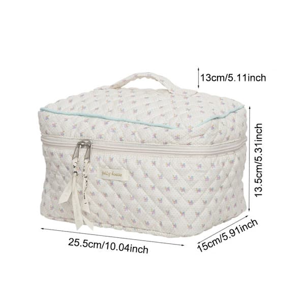 Flip bomulds makeuptaske Bærbar toilettaske beige beige